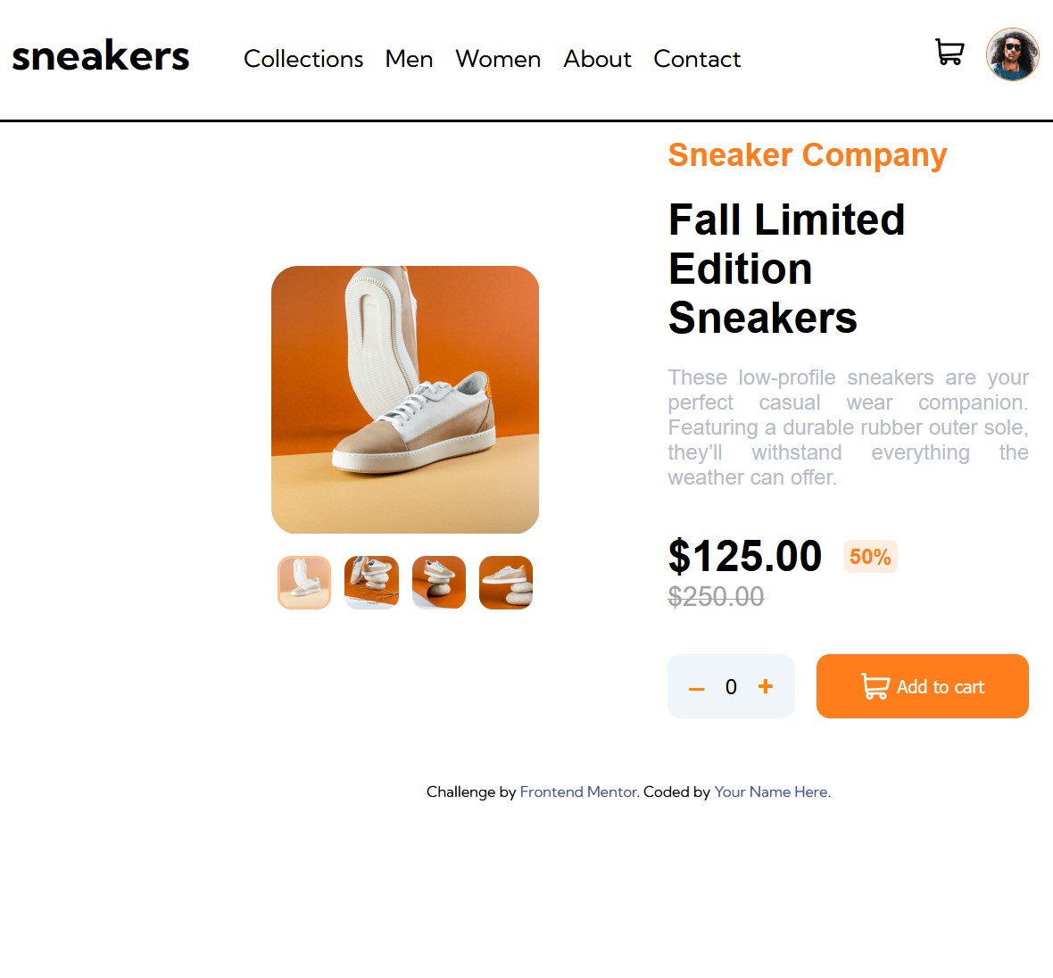 E-commerce site's page